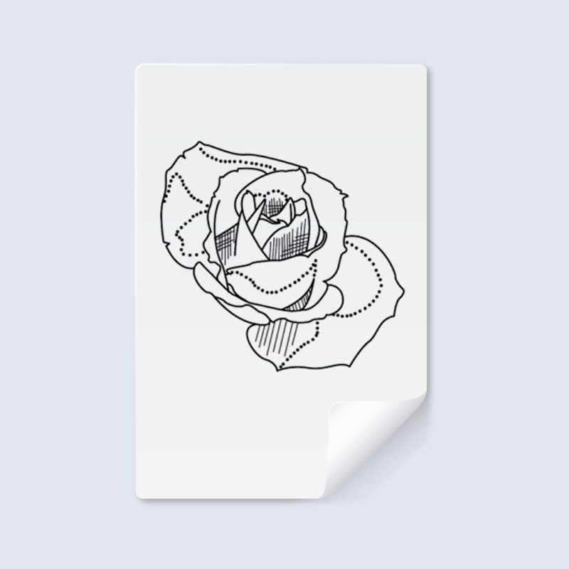 digital_3 rose stencil printed onto tattoo transfer paper