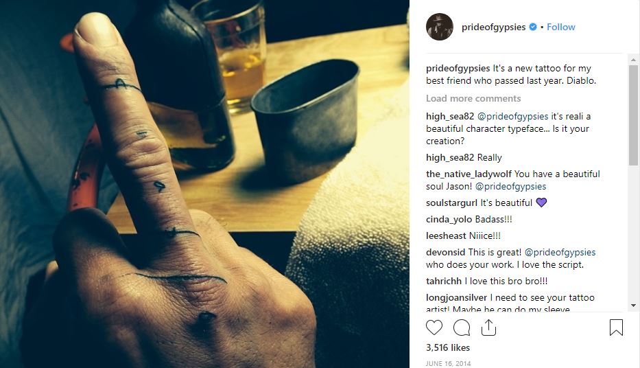 jason momoa finger tattoo