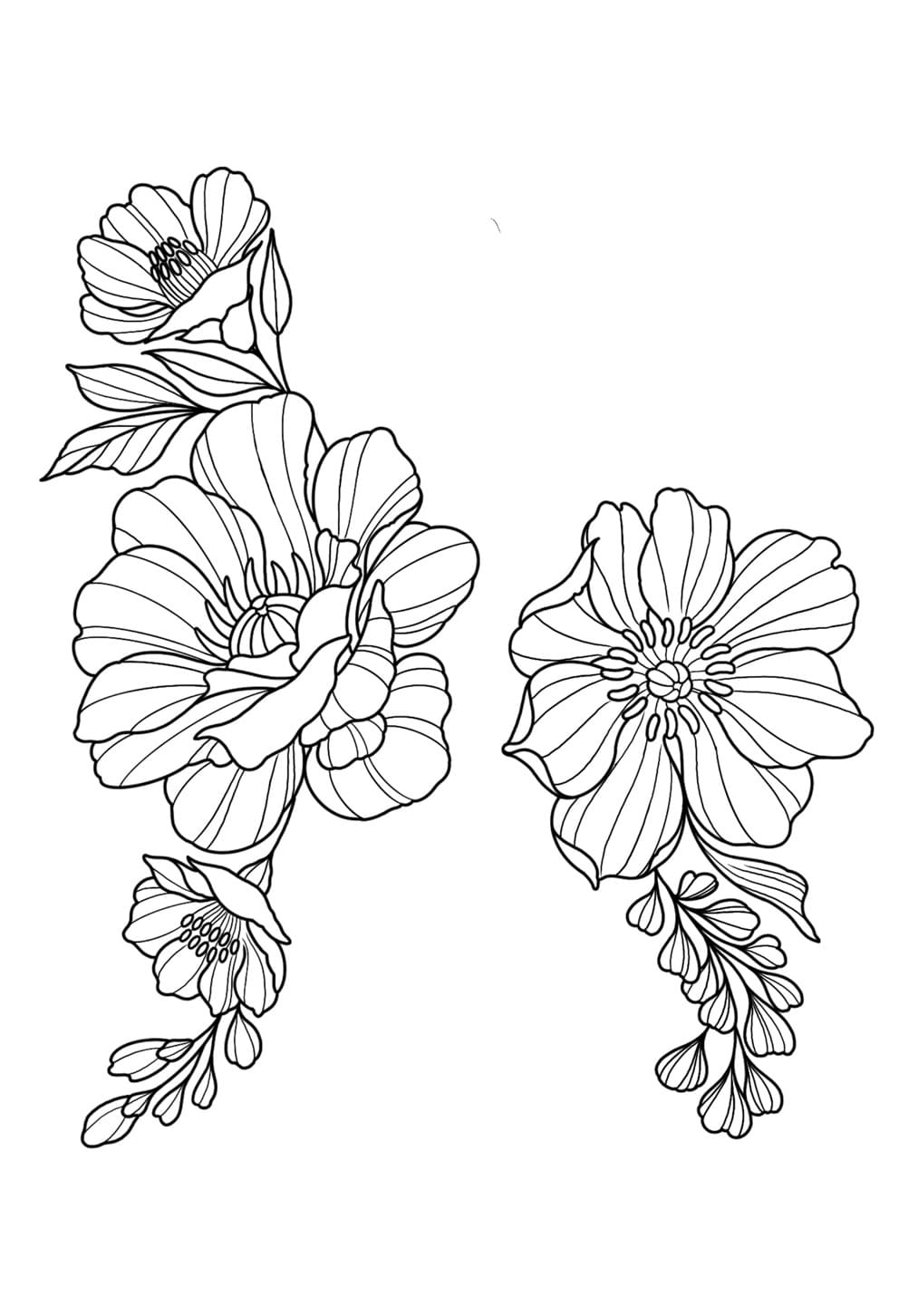 Flower Tattoo Flash Design