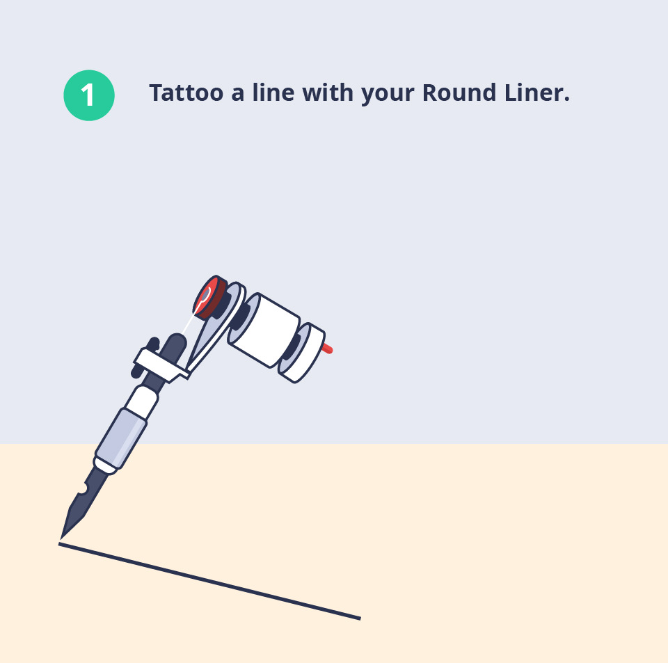 tattoo artist using lining technique