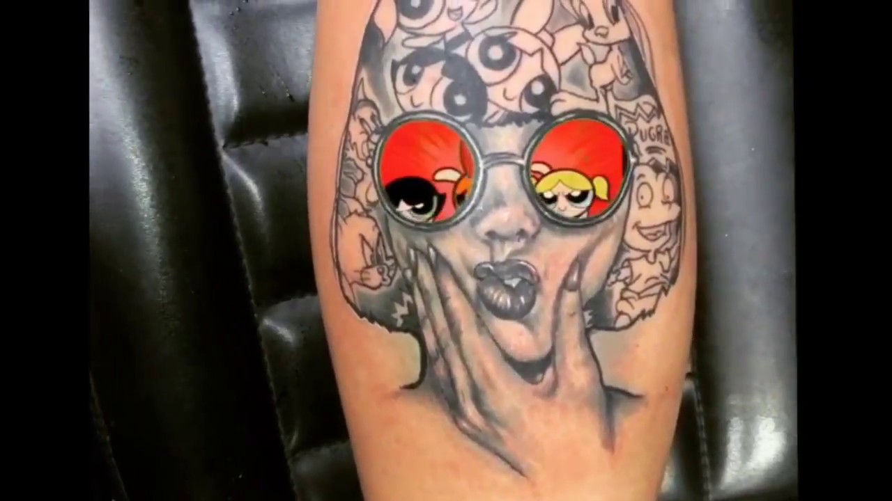 powerpuff green screen tattoos
