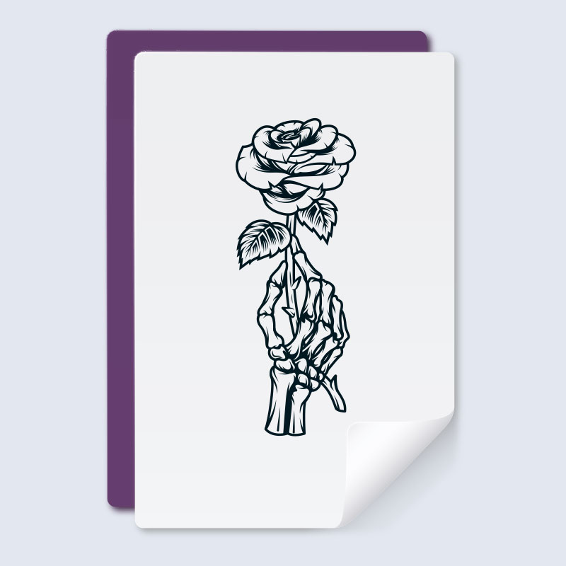 step_02 rose tattoo on tattoo transfer paper
