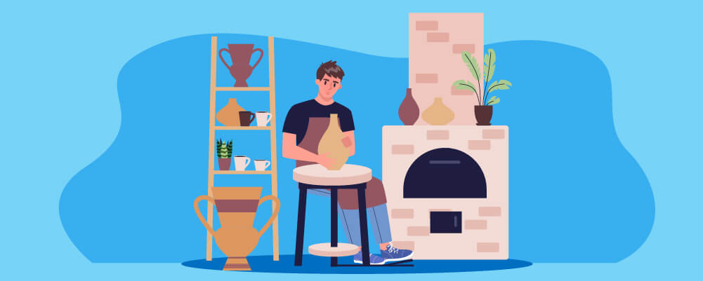 Summary Man doing some pottery