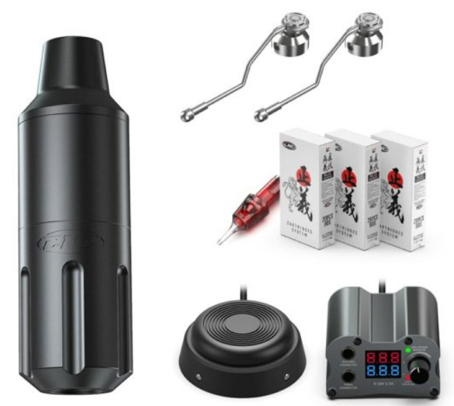 Tattoo kit with rotary tattoo machine tattoo kit with rotary tattoo machine and power supply