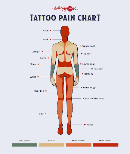 Tattoo placements pain chart Tattoo placements pain chart