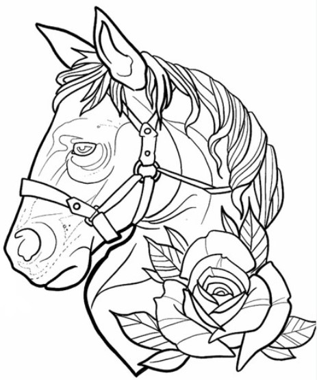 Tattoo Practice Drawings horse and flower body art
