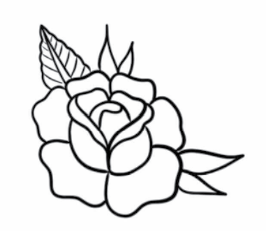 American Traditional Rose Tattoo