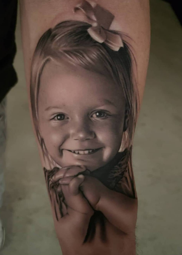 body art of daughter on forearm body art of daughter on forearm