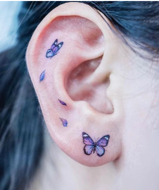cute butterfly tattoo cute butterfly tattoo idea on the inner ear