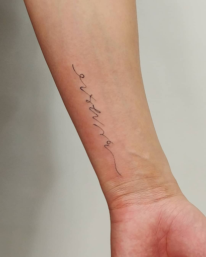 Fine line script tattoo Fine line script tattoo