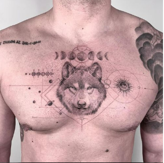 Fine Line Wolf Tattoo Fine Line Wolf Tattoo