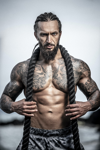 Fitness model with tattoo sleeves Fitness model with tattoo sleeves