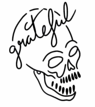 Grateful skull tattoo art of a skull
