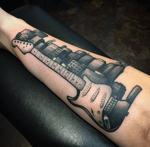 Guitar tattoo