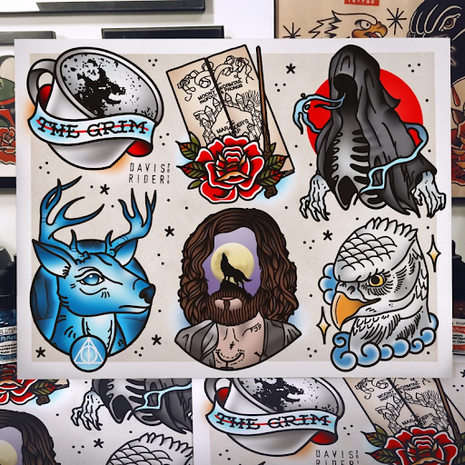 Harry Potter collector flash tattoo Harry Potter collector flash tattoo by Davis Rider