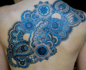 large blue tattoo large tattoo using blue tattoo ink