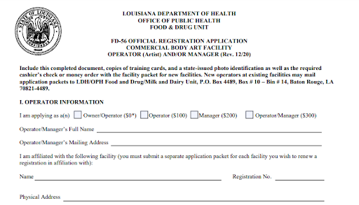 Louisiana application