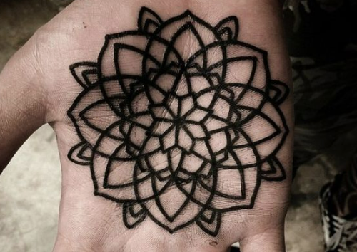 Palm Tattoo fun tattoo of a mandala