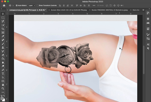 Photoshop image tattoo image imported into Photoshop