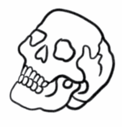 Simple skull design small tattoo stencil of a skull