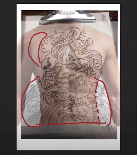 Tattoo design on back