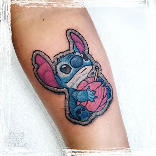 Tattoo of Stitch from Lilo & Stitch by Russell Van Schaick Tattoo of Stitch from Lilo & Stitch by Russell Van Schaick