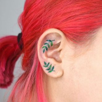 tiny leaves small, cute tattoos of tiny leaves