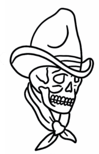 Traditional cowboy skull