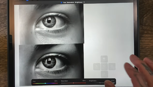 two version of close up eye