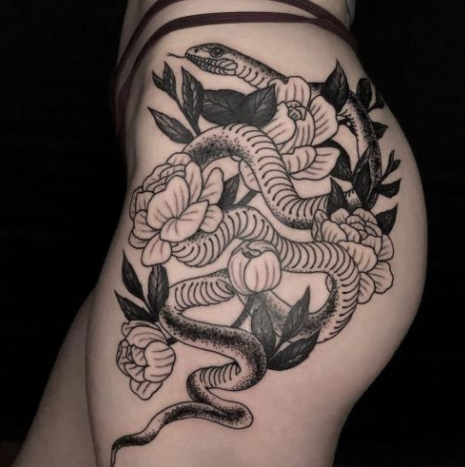 Upper Thigh Tattoo 1