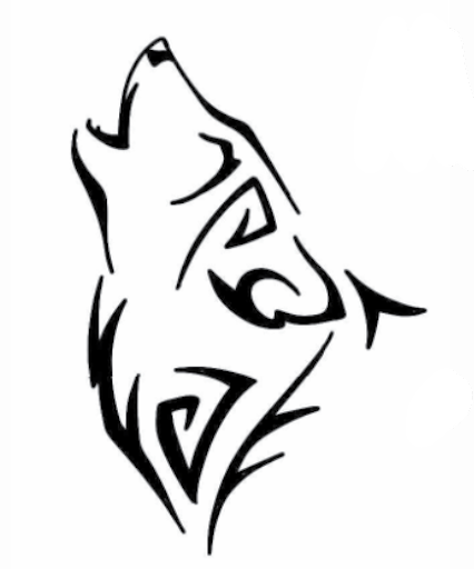 Wolf tribal tattoo