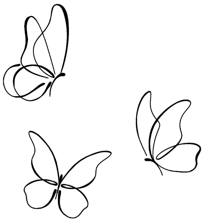 3 Butterfly Tattoo Stencil