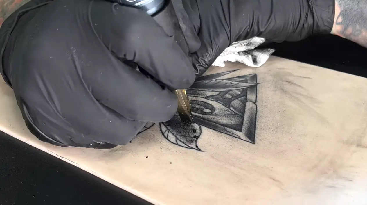 tattooing on practice skin