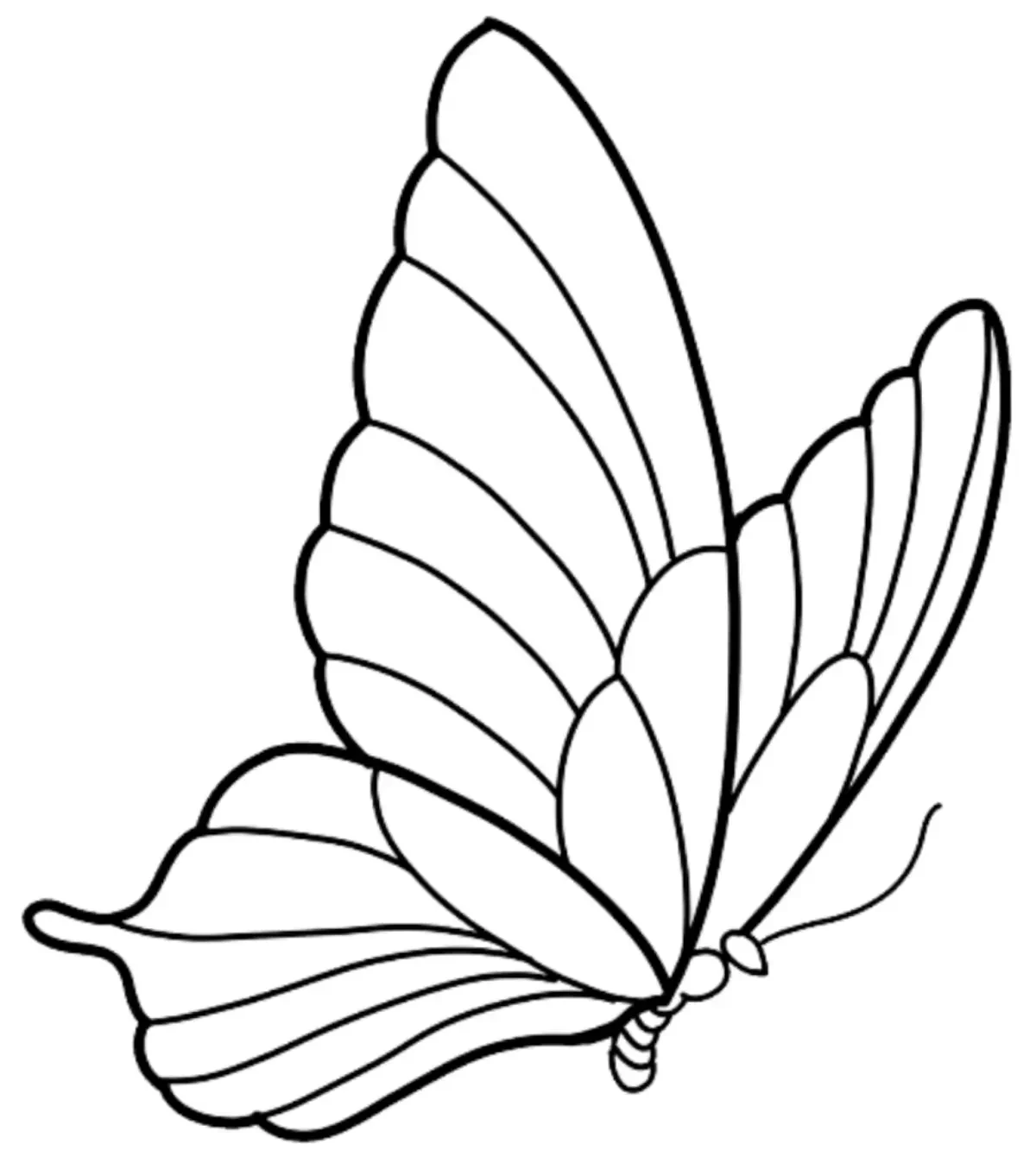 Flying Butterfly Tattoo Stencil