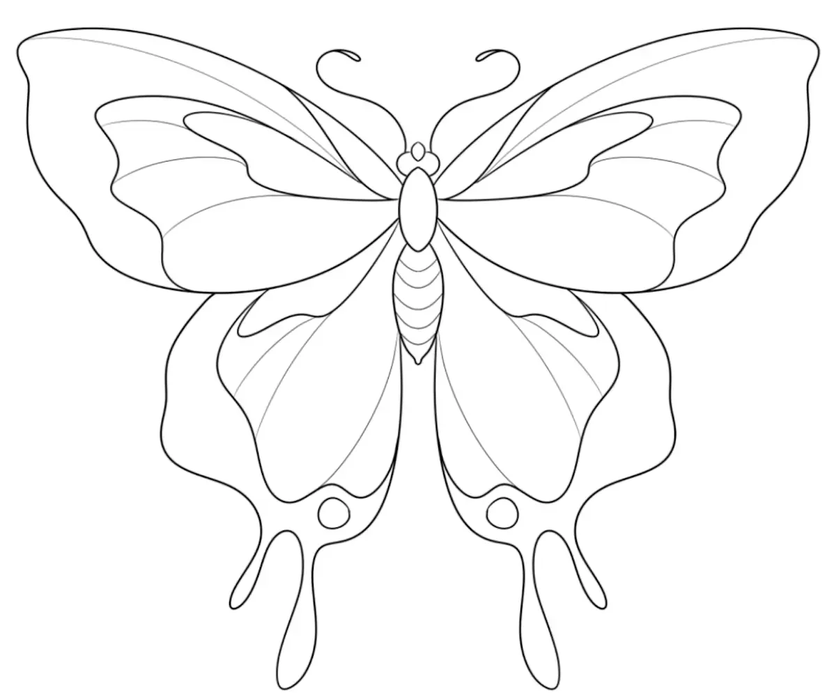 Outline Butterfly Tattoo Stencil