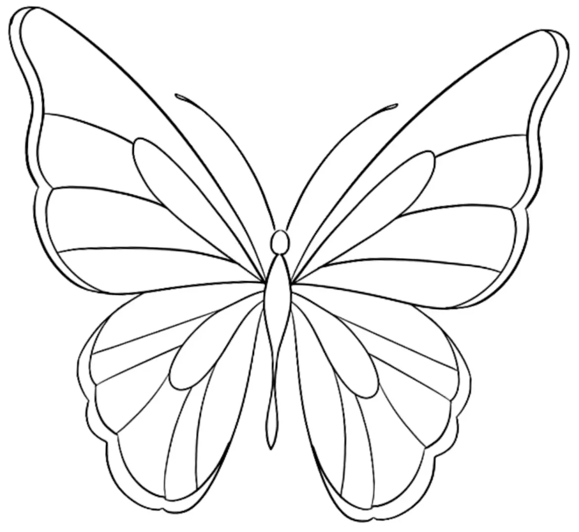 Simple Butterfly Tattoo Stencil